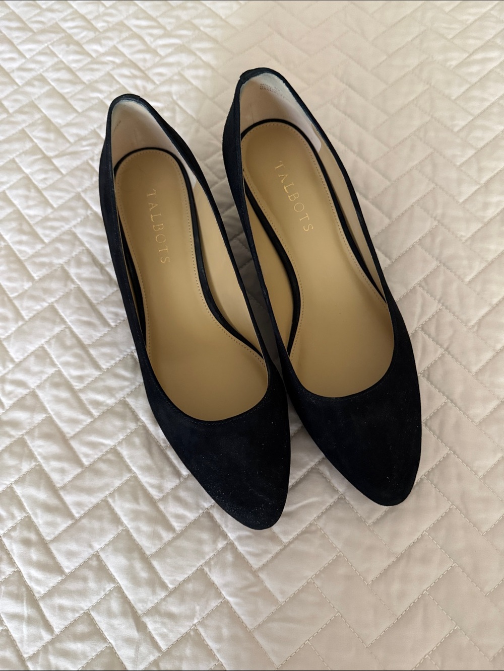 Talbots Black Suede Pointed-Toe Heels